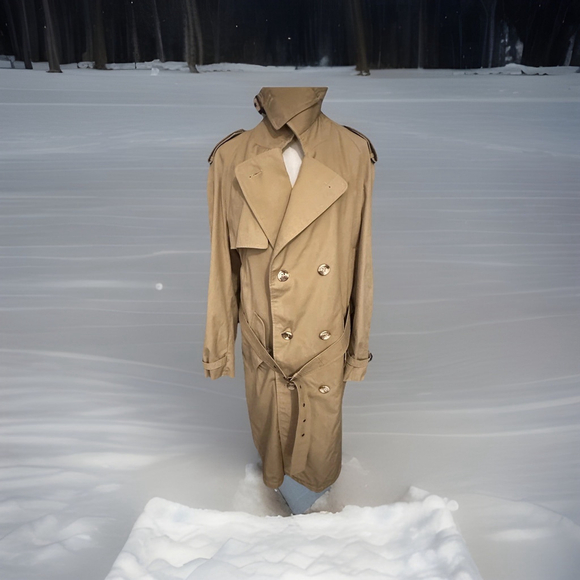 Unbranded Other - Vintage Men’s Large Trench Coat Double Breasted No Lining Size 42R